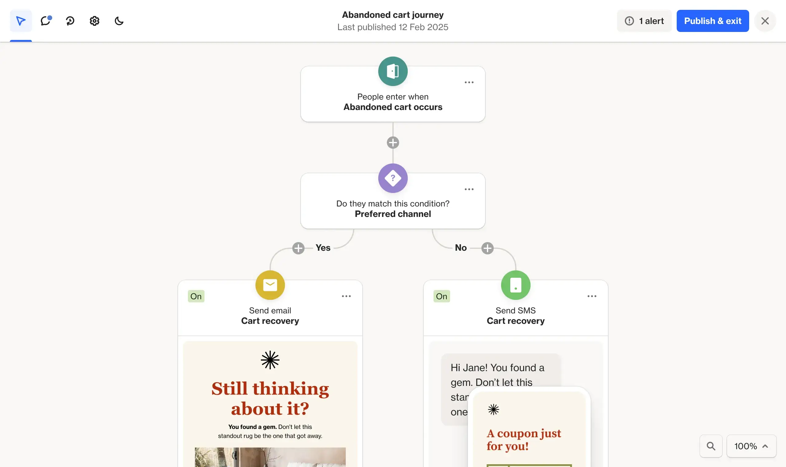 Ortto platform interface showing journey builder and marketing automation features