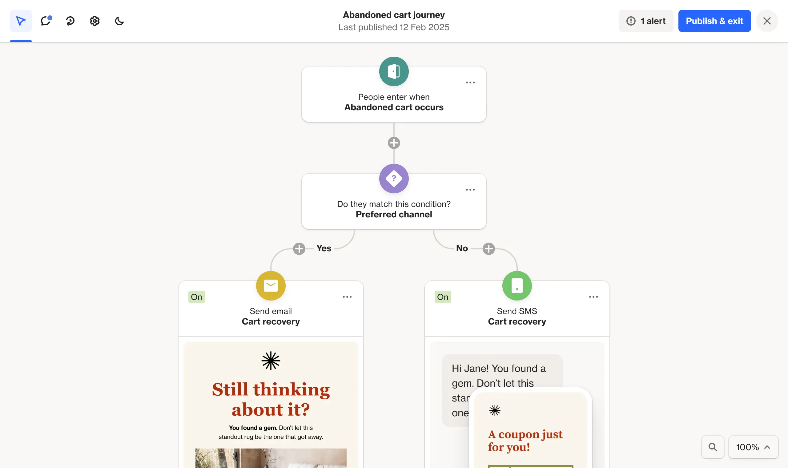 Ortto platform interface showing journey builder and marketing automation features