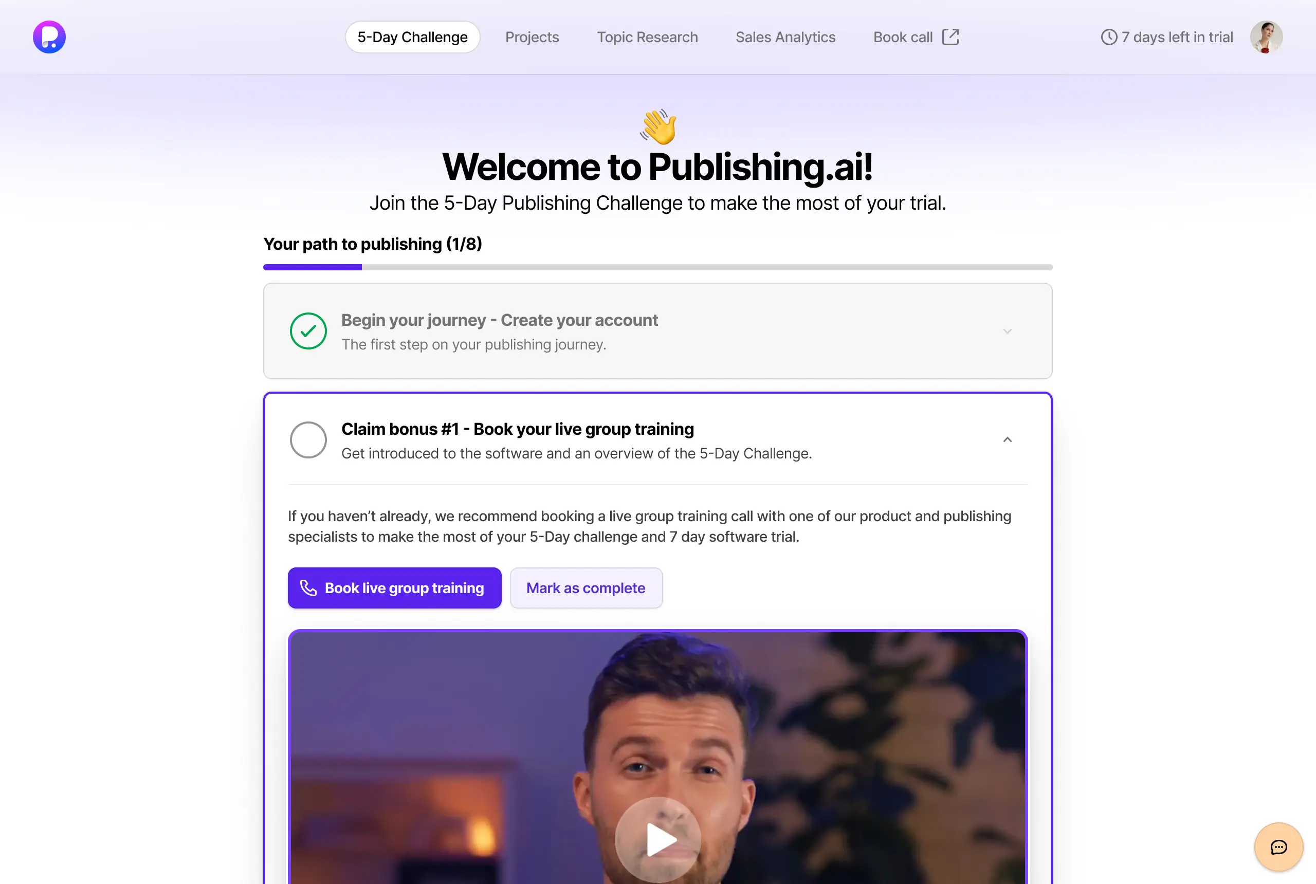 Publishing.com platform interface showing the redesigned book builder and analytics dashboard