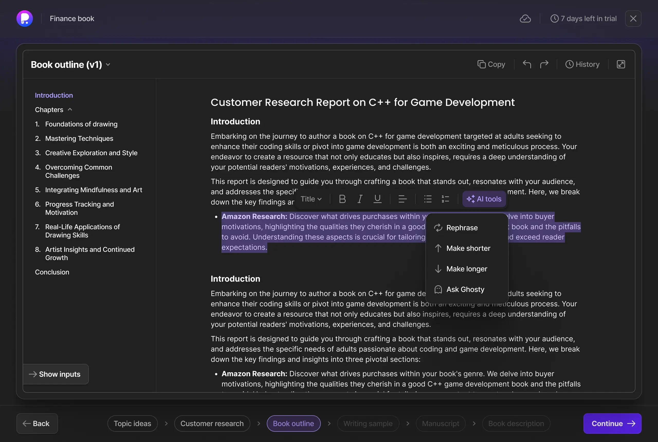 Before: Publishing.com workflow interface in dark mode showing fragmented design patterns and inconsistent UI